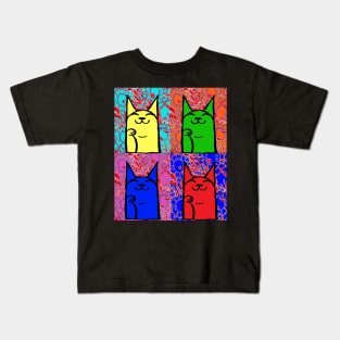 Cat Pop Art Splash Art Kids T-Shirt